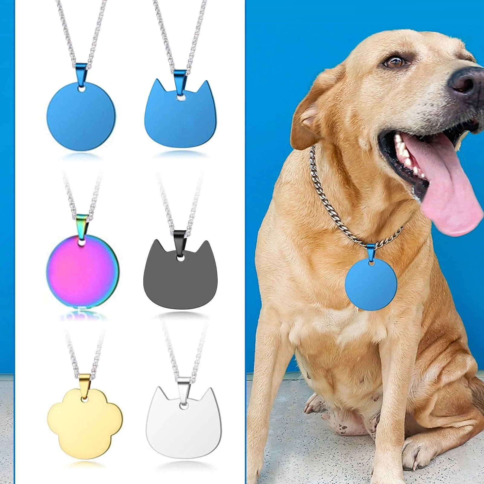 20 etiquetas metálicas en blanco para mascotas - Image 7
