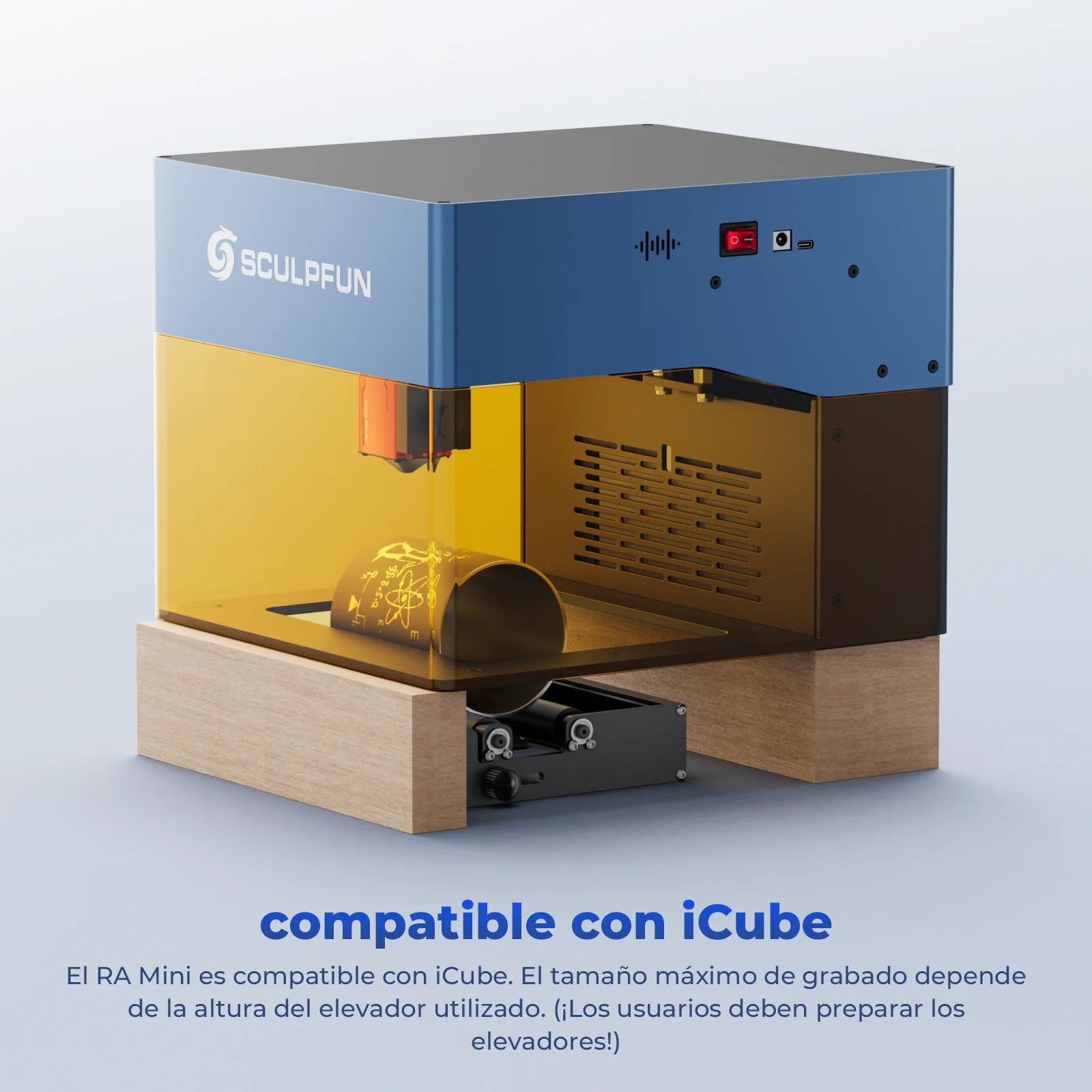 SCULPFUN RA Mini Rodillo Giratorio, Accesorio Rotatorio para iCube Ultra, iCube, C1 Mini - Image 13