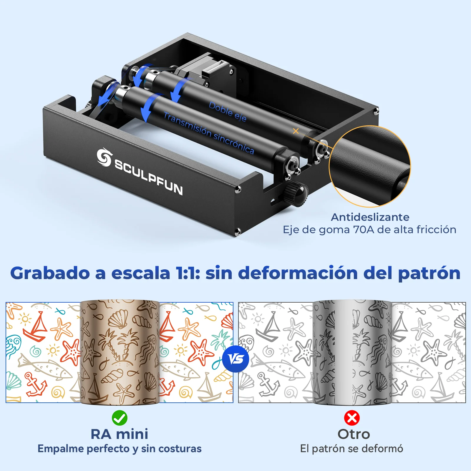 SCULPFUN RA Mini Rodillo Giratorio, Accesorio Rotatorio para iCube Ultra, iCube, C1 Mini - Image 5