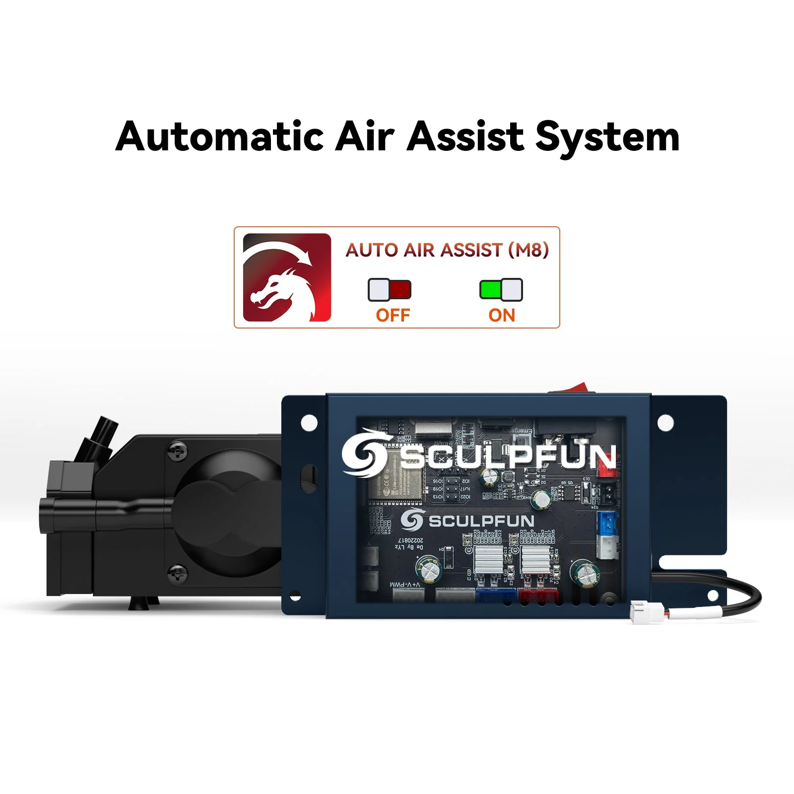 Kit de sistema de asistencia de aire automático SCULPFUN para actualizar el grabador láser S9/S10 - Image 3