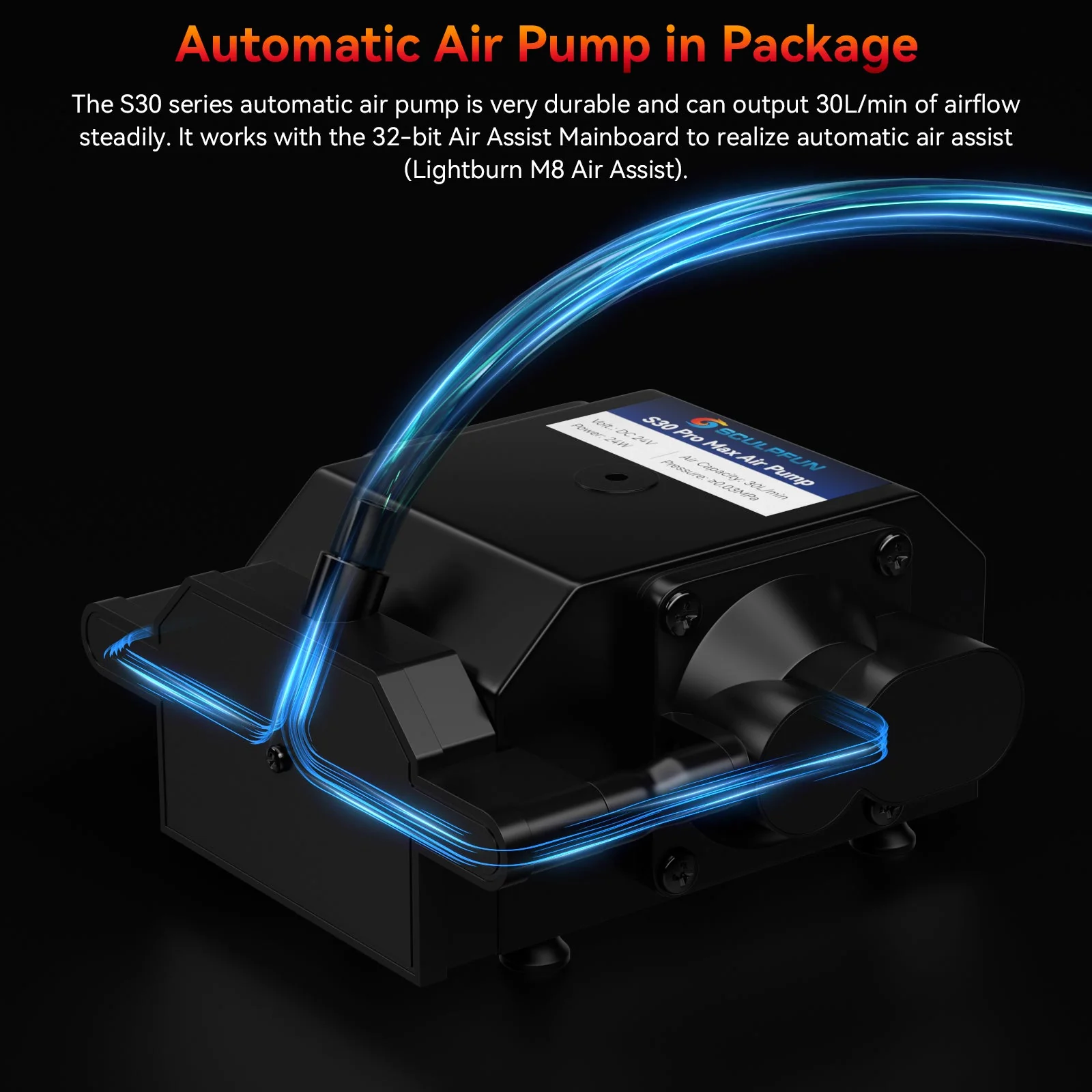 Kit de sistema de asistencia de aire automático SCULPFUN para actualizar el grabador láser S9/S10 - Image 9