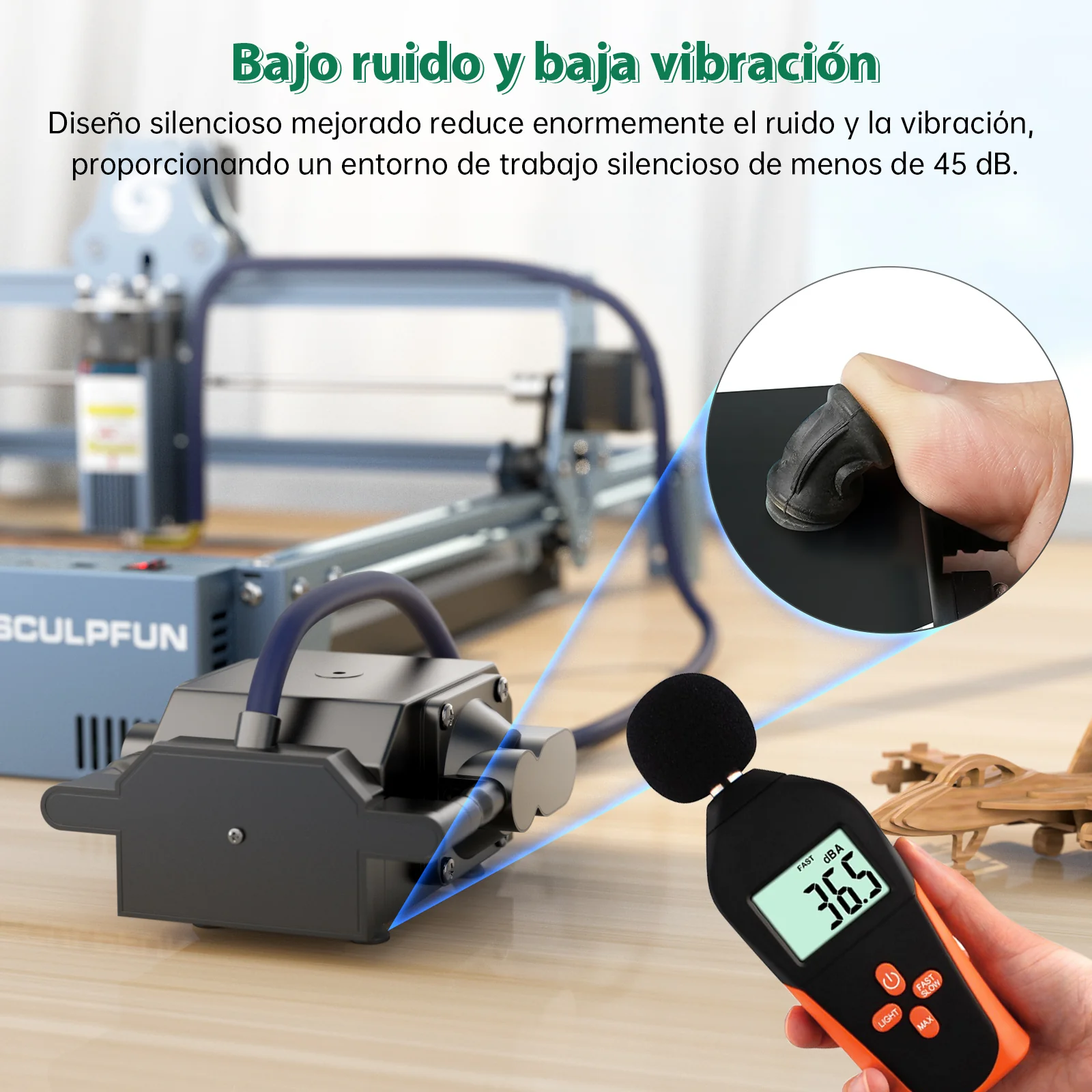 SCULPFUN AP-FC 30 l/min Compresor de aire  para máquina de grabado láser - Image 6
