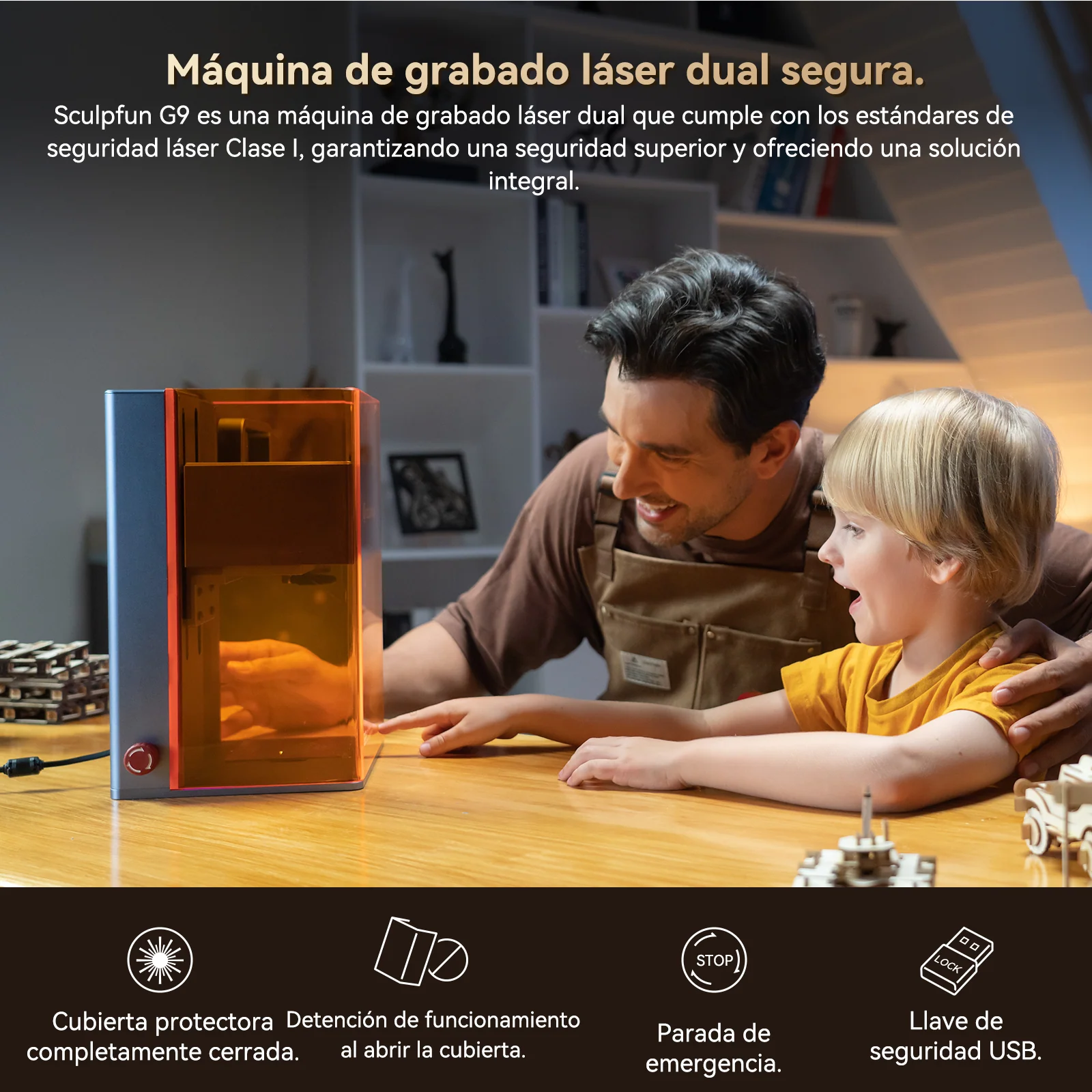Grabador láser portátil SCULPFUN G9 con láser de diodo IR de 2W + láser de 10W - Image 7