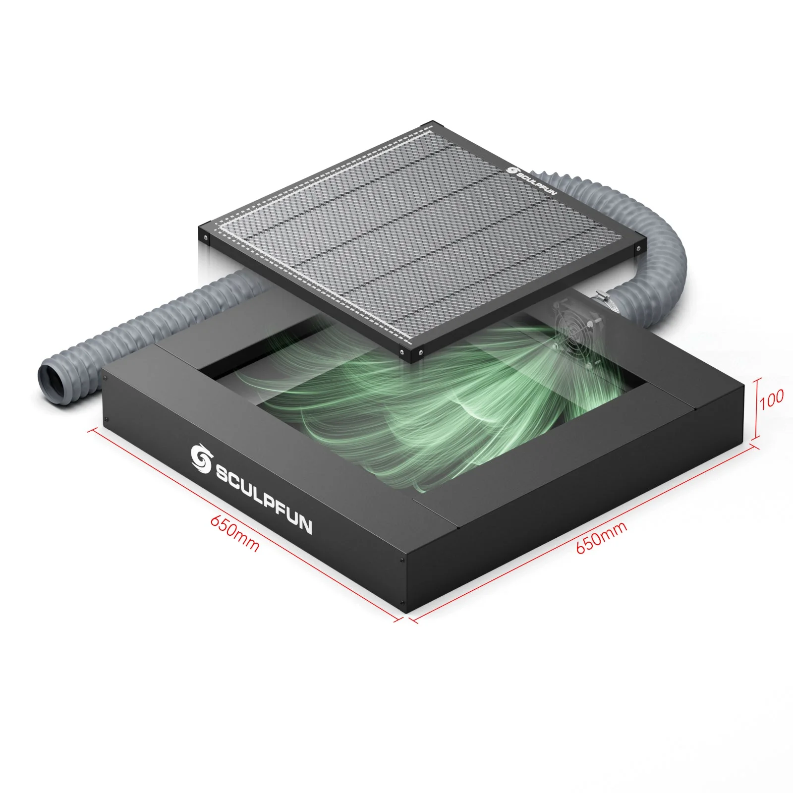 SCULPFUN H5 Gen2 Plataforma de escape de corte de panal Cama láser de panal de 650 × 650 mm con ventilador de extracción de humos - Image 5