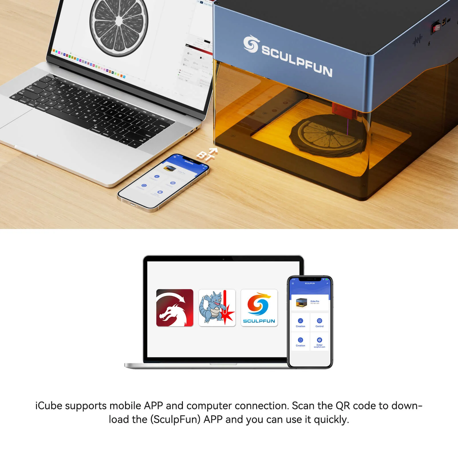 Sculpfun iCube Pro Max 10W Máquina de grabado láser portátil + clave de licencia LightBurn Core - Image 15