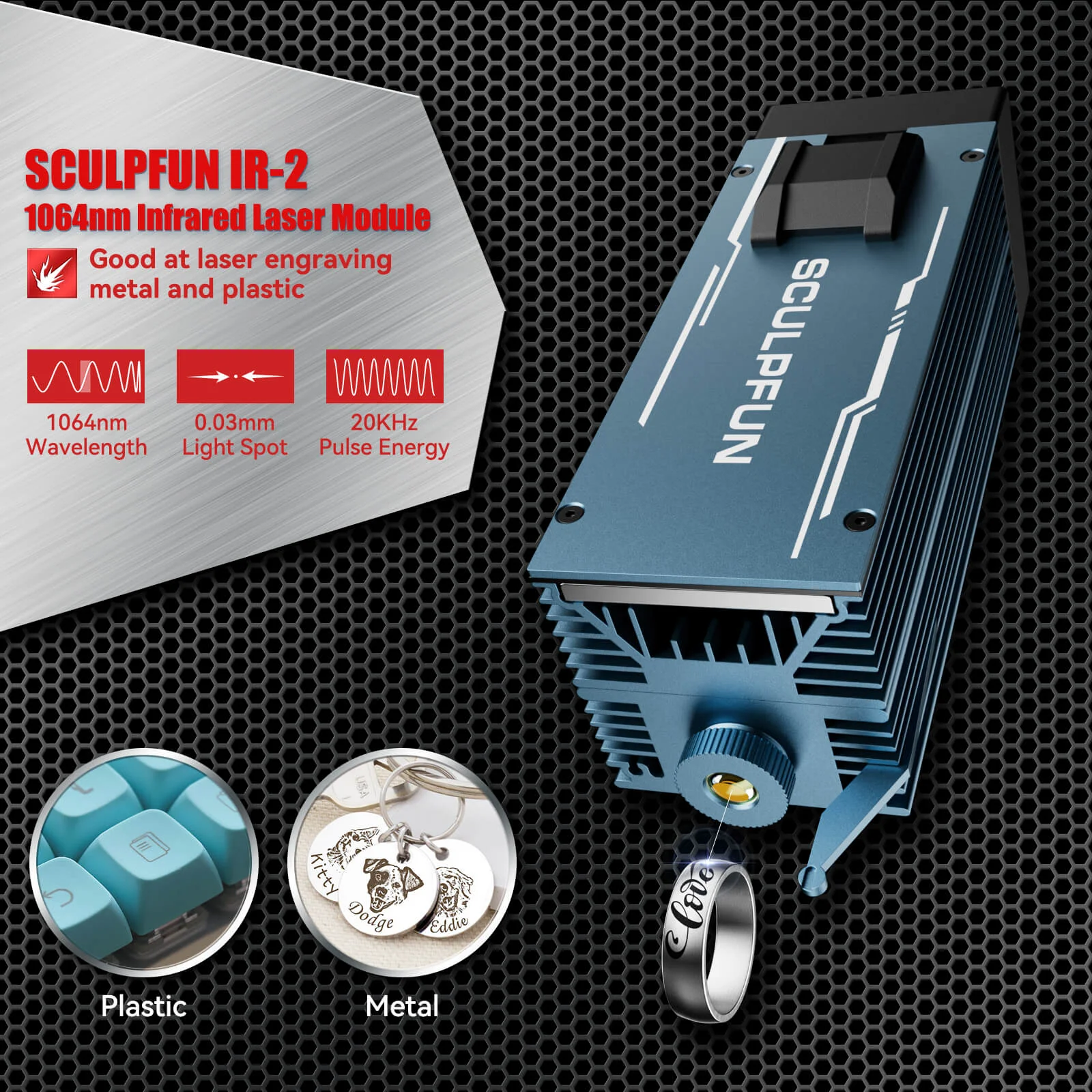 [EN MÉXICO] Módulo láser infrarrojo Sculpfun IR-2 de 1064 nm para las series S9/S10/S30/Ultra/SF-A9 - Image 8