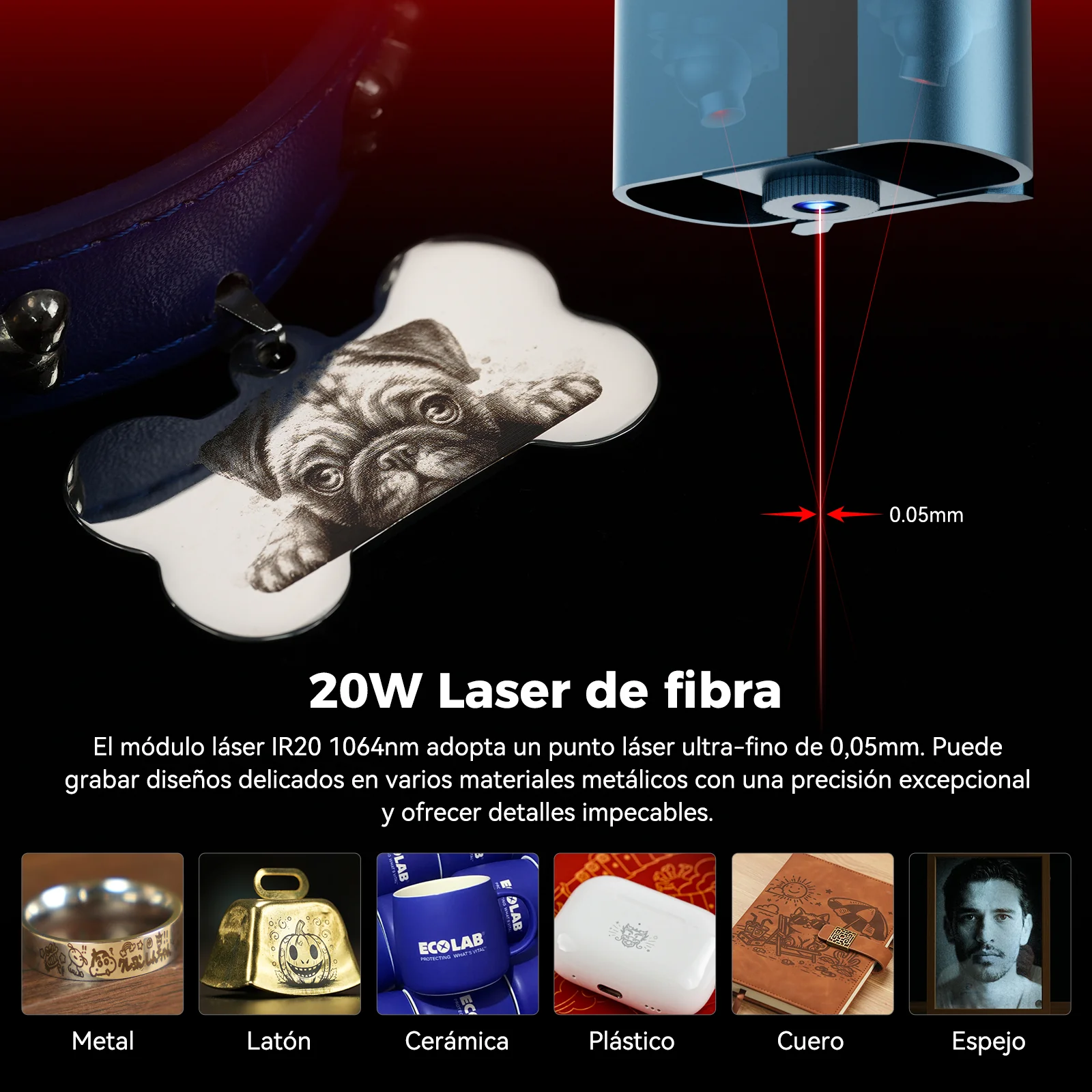 Sculpfun IR20 20W Módulo Láser de Fibra para Grabado en Metales - Image 4