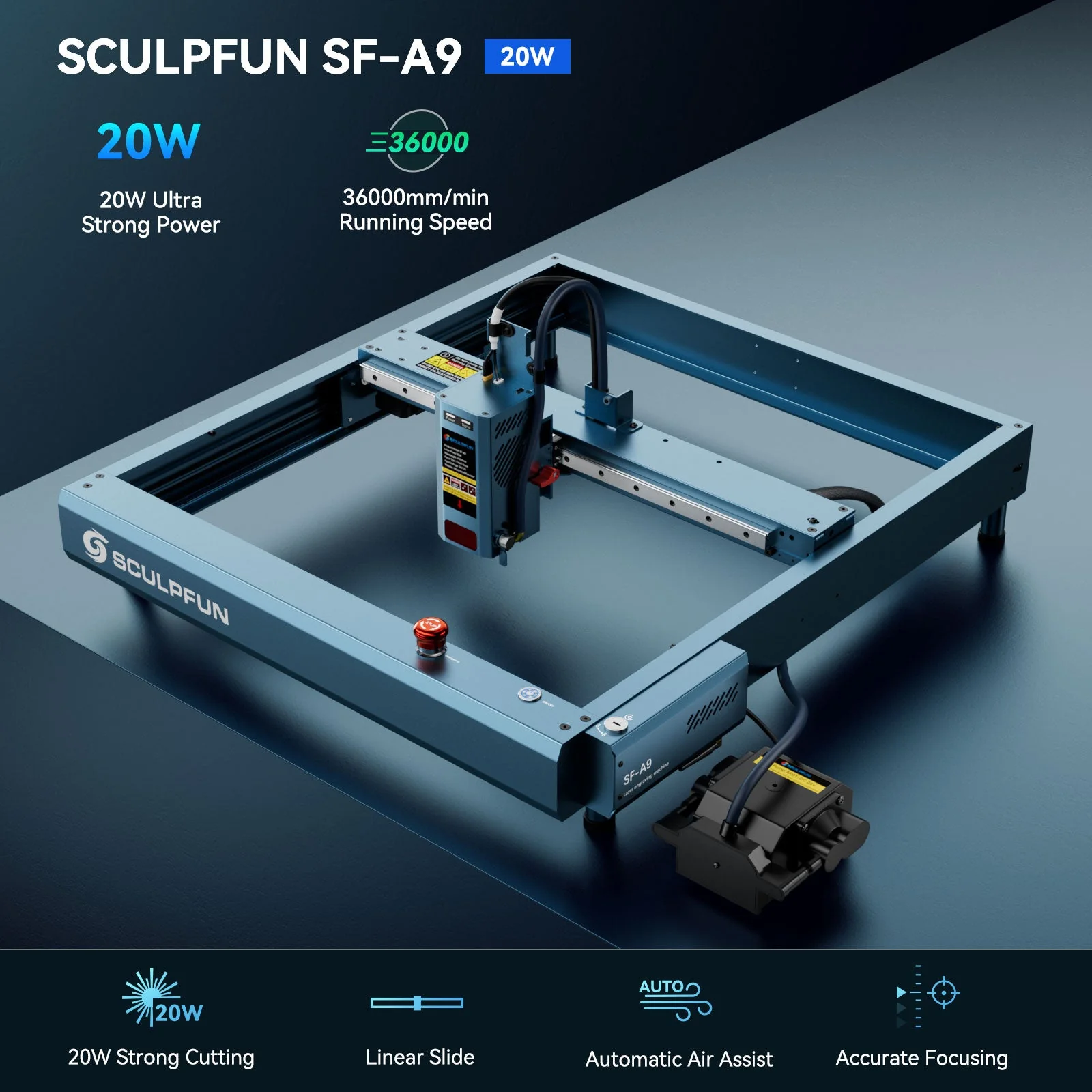SCULPFUN SF-A9 20W Grabador y cortadora láser - Image 10