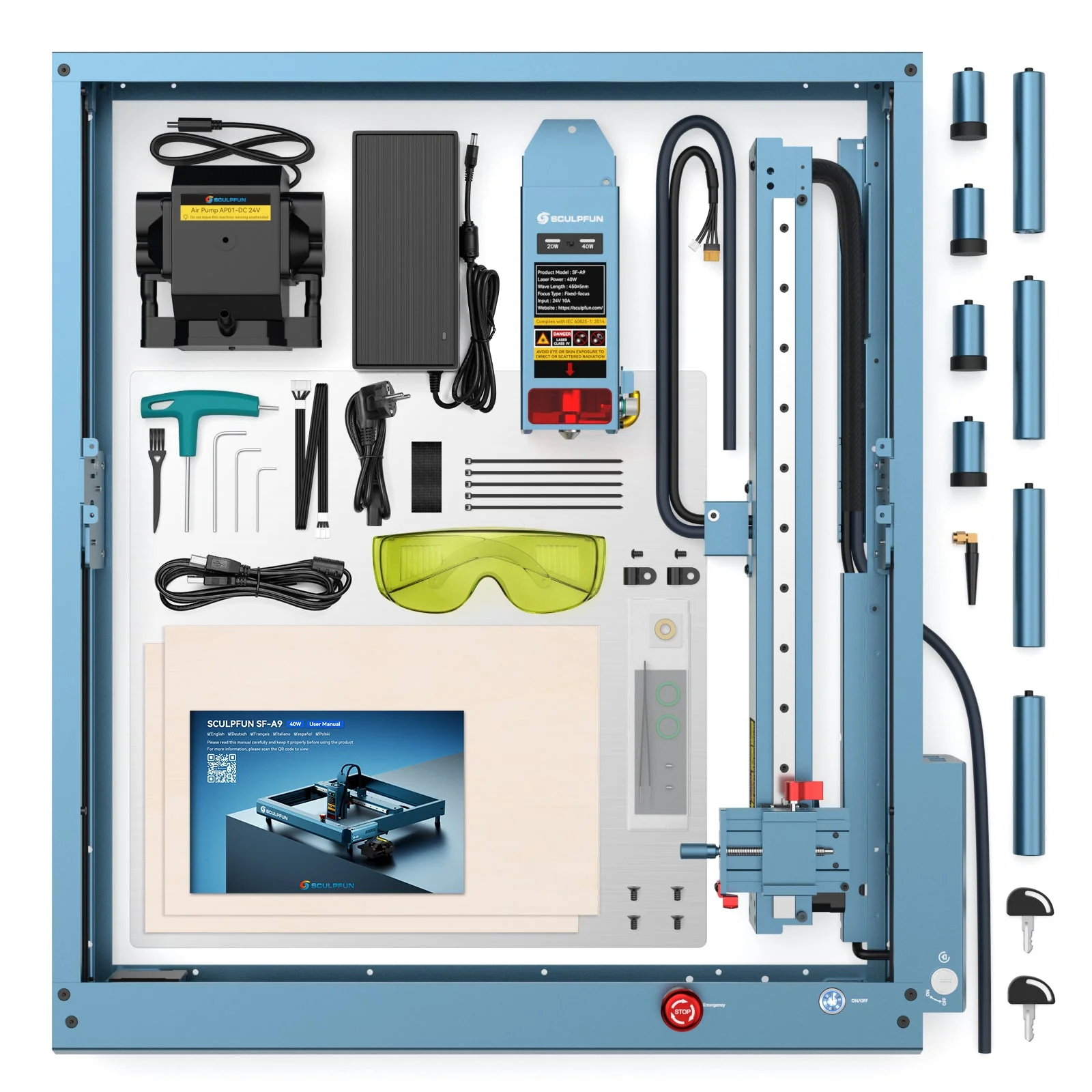 SCULPFUN SF-A9 40W Grabador y cortadora láser + clave de licencia LightBurn Core - Image 10
