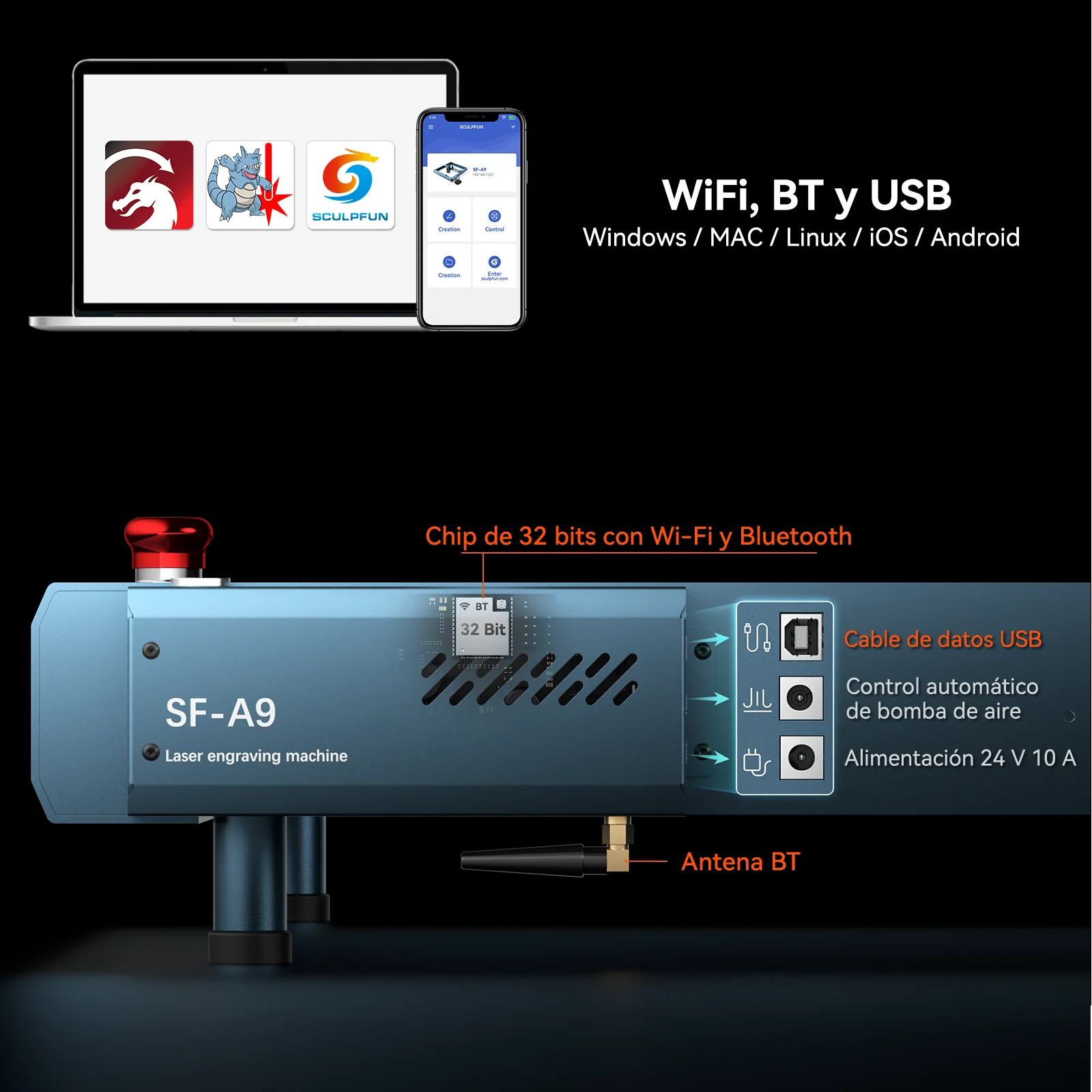 [EN MÉXICO] SCULPFUN SF-A9 40W Grabador y cortadora láser - Image 12